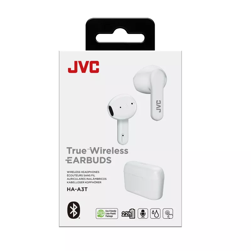JVC TWS Stix White, Īsti bezvadu stereo (TWS) austiņas, Zvaniem/Mūzikai, 20 - 20000 Hz, 8.2 g, Balta