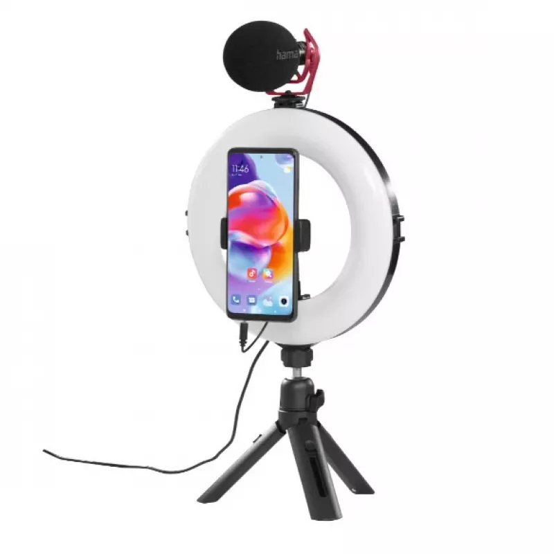 Hama SpotLight Smart 80 II LED gredzenlampas komplekts viedtālrunim, ar mini statīvu