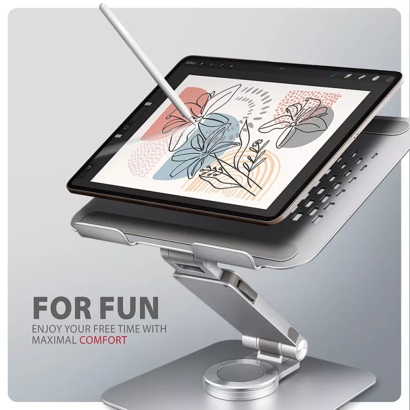 Axagon STND-LR alumīnija statīvs ar 360° rotāciju klēpjdatoriem 10 inch–17,3 inch