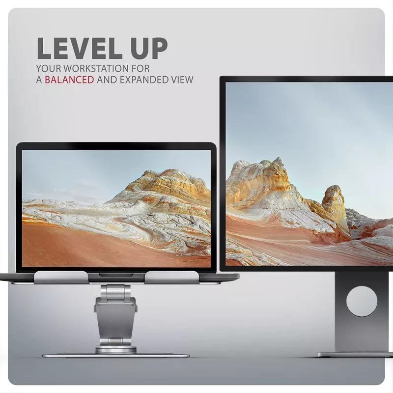 Axagon STND-LR alumīnija statīvs ar 360° rotāciju klēpjdatoriem 10 inch–17,3 inch
