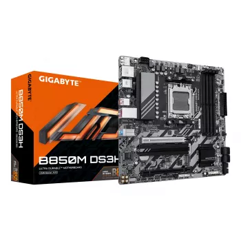 GIGABYTE B850M DS3H mātesplate - AMD Ryzen 9000 sērijas CPU, 16+2+2 fāžu digitālais VRM, līdz 8200MHz DDR5 (OC), 1xPCIe 5.0 + 1xPCIe 4.0 M.2, 2.5 LAN, USB 3.2 Gen 2
