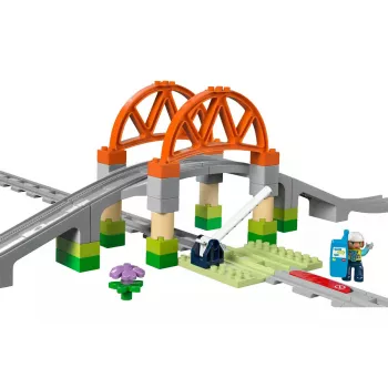 LEGO DUPLO Dzelzceļa tilts un sliežu ceļu paplašinājuma komplekts 10426 – DUPLO dzelzceļa tilts un izliektas sliedes maziem bērniem