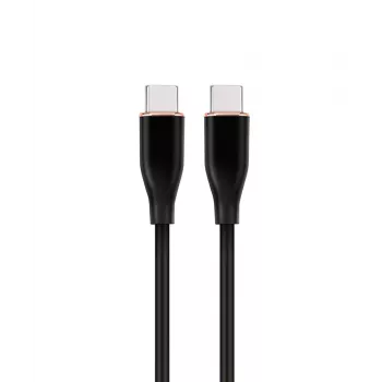 GEMBIRD Premium Silicon Type-C Power Delivery (PD) uzlādes un datu kabelis, 1.5m - Melns