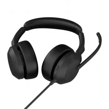 Jabra Evolve2 50 austiņas ar vadu, galvas saite, birojam/zvanu centram, USB Type-C / USB Type-A, Bluetooth, melna