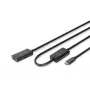 DIGITUS aktīvs USB-C pagarinātājkabelis - 5G USB 3.2 Gen1 USB-C - USB-C (tēviņš/mātīte) - 10m