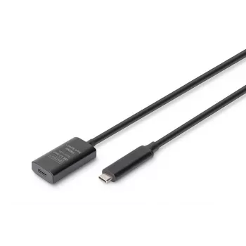 DIGITUS aktīvs USB-C pagarinājuma kabelis - 10G USB 3.2 Gen2 USB-C - USB-C (vīriešu/sieviešu) - 5m
