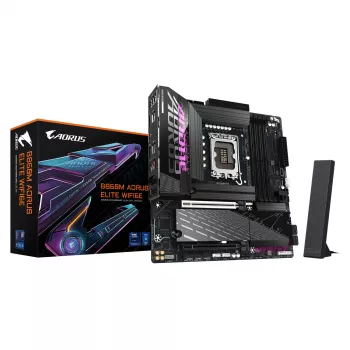 GIGABYTE B860M AORUS ELITE WIFI6E mātesplate - Intel Core Ultra sērijas CPU, 12+1+2+1 fāžu VRM, līdz 9200MHz DDR5, 1xPCIe 5.0 + 2xPCIe 4.0 M.2, 2.5GbE LAN, WIFI 6E, Thunderbolt