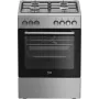 Brīvi stāvoša plīts Beko FBE62130GXDN, melna, gāzes virsma, elektriskā cepeškrāsns