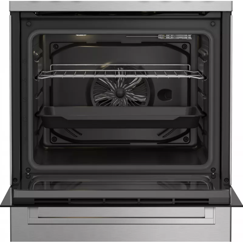 Brīvi stāvoša plīts Beko FBE62130GXDN, melna, gāzes virsma, elektriskā cepeškrāsns