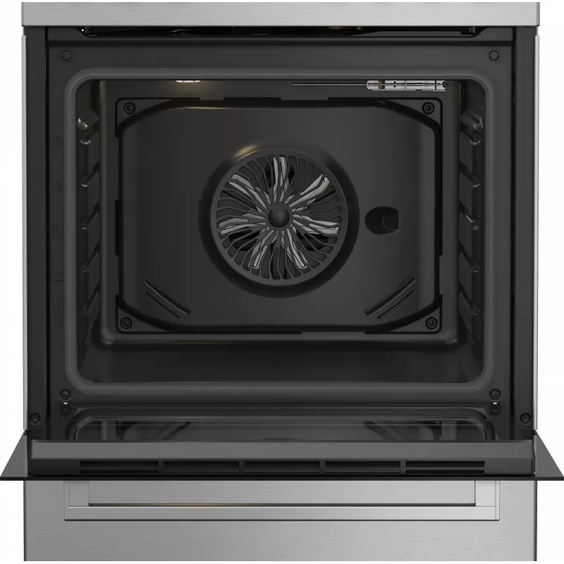 Brīvi stāvoša plīts Beko FBE62130GXDN, melna, gāzes virsma, elektriskā cepeškrāsns