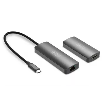 DIGITUS Video Pagarinātāja Komplekts USB-C - HDMI 4K/120Hz CAT6 30m