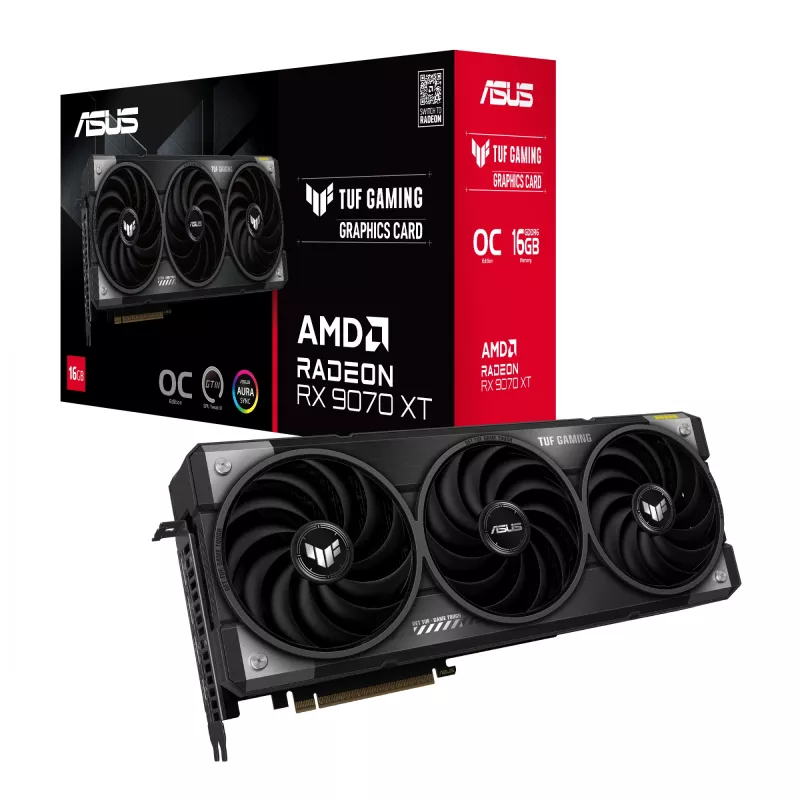 Grafikas karte ASUS TUF Gaming Radeon RX 9070 XT, 16 GB GDDR6, PCIe 5.0, 256-bit, 3060 MHz boost