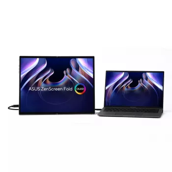 ASUS ZenScreen Fold OLED MQ17QH portatīvais monitors 43,9 cm (17,3 collas) 2560 x 1920 pikseļi Quad HD Sudrabs