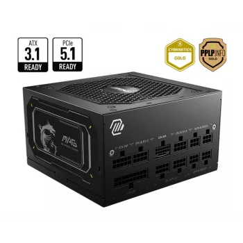 MSI MAG A850GL PCIE5 II barošanas bloks 850 W 20+4 pin ATX ATX Melns