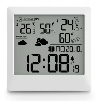 Hama 00222238 Digitālā laika stacija Balts LED Iekštelpu Āra Termometrs Higrometrs