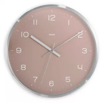Radio vadāms pulkstenis Hama Fiji Circle Pink Silver, AA baterija