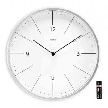 Pulkstenis Hama Sardinia Circle Pelēks Balts AA 300mm
