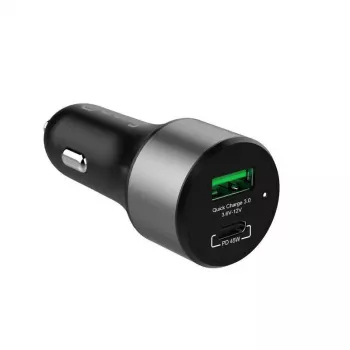Auto lādētājs Crong CRG-PWRC-USBC63-BLK 63W ātrai viedtālruņu un viedpulksteņu uzlādei