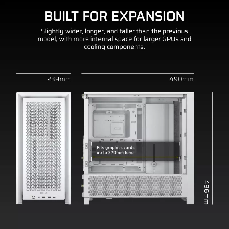 CORSAIR FRAME 4000D White - Mid-tower korpuss