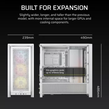 CORSAIR FRAME 4000D RS ARGB White - Mid-tower korpuss