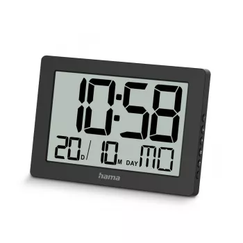 Digitālais pulkstenis Hama 00222230 taisnstūra melns sienas/galda bateriju