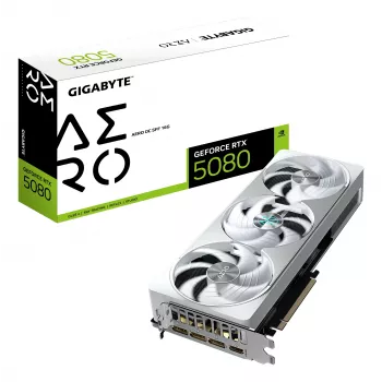 GIGABYTE GeForce RTX 5080 AERO OC SFF 16G videokarte - 16GB GDDR7, 256bit, PCI-E 5.0, 2730MHz kodola frekvence, 3 x DisplayPort, 1 x HDMI, GV-N5080AERO OC-16GD