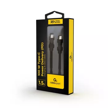 GEMBIRD USB Type-C Power Delivery (PD) 100W lādēšanas un datu kabelis, 1.5m
