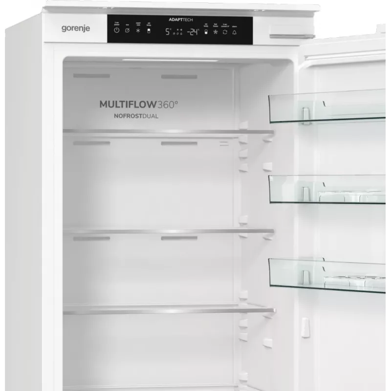 Gorenje NRKI519E41 BK070 Kombinētais ledusskapis-salvētājs, 284 L, E klase, Balts