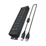 ICY BOX IB-HUB1720-U3 USB 3.2 Gen 1 centrmezgls, melns