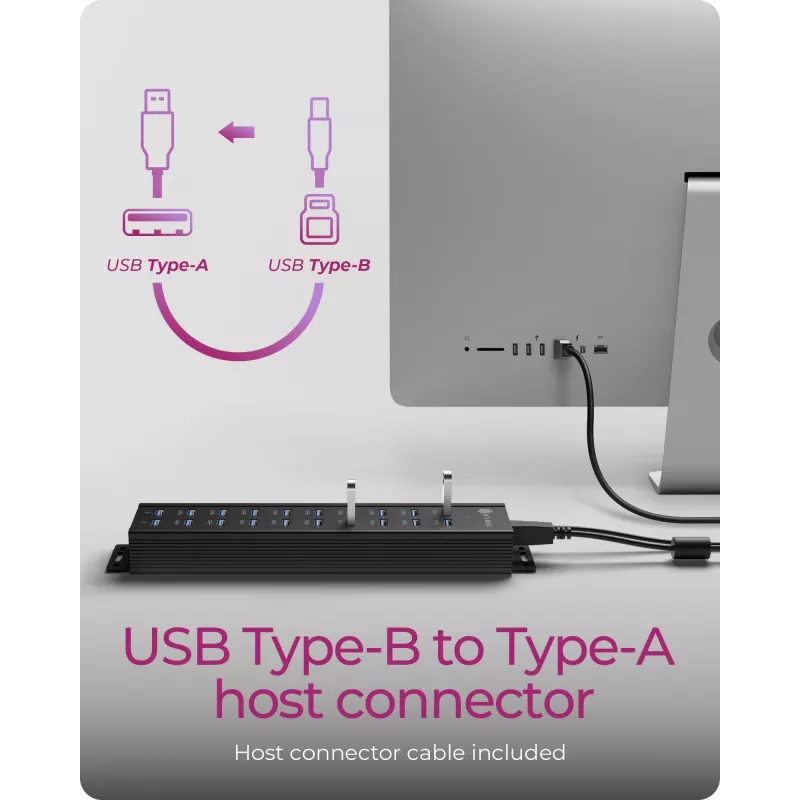 ICY BOX IB-HUB1720-U3 USB 3.2 Gen 1 centrmezgls, melns