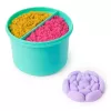 Kinetic Sand SquishBlossom ziedošs zieds – komplekts ar 227g neona dzeltenām un rozā smiltīm, podiņu un veidnēm