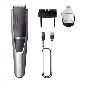 Bārdas trimmeris Philips BEARDTRIMMER Series 3000 BT3239/15, 0.5 mm–10 mm, 20 garuma soļi, USB uzlādējams, Melns/Sudrabs