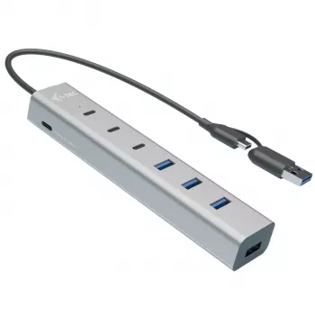 i-tec USB-C/USB-A Charging Metal HUB 7 portu (3x USB-C, 4x USB-A)