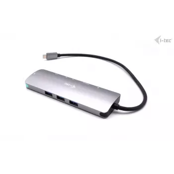 i-tec USB-C Metāla Nano Dokošanas Stacija 4K HDMI LAN ar Power Delivery 100W + Universāls Lādētājs 100W