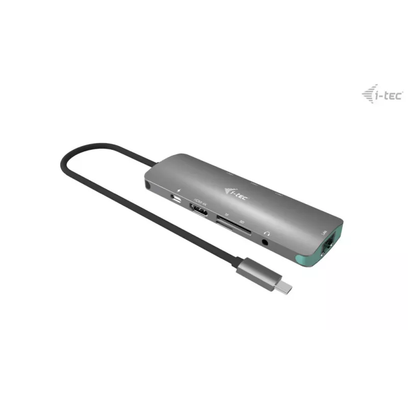 i-tec USB-C Metāla Nano Dokošanas Stacija 4K HDMI LAN ar Power Delivery 100W + Universāls Lādētājs 100W