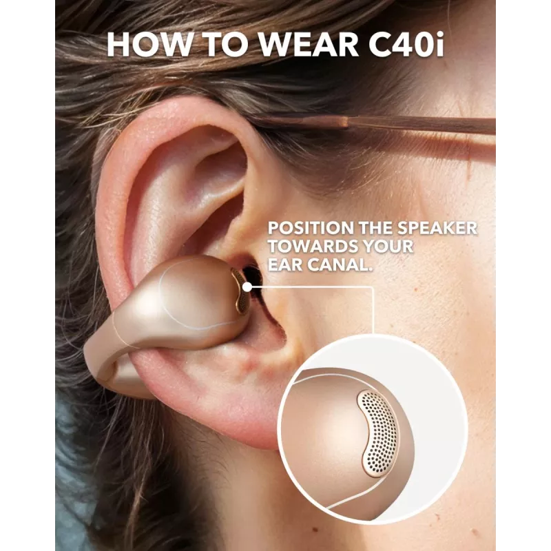 Anker Soundcore C40i bezvadu austiņas ar atvērtu ausi, Desert Bronze