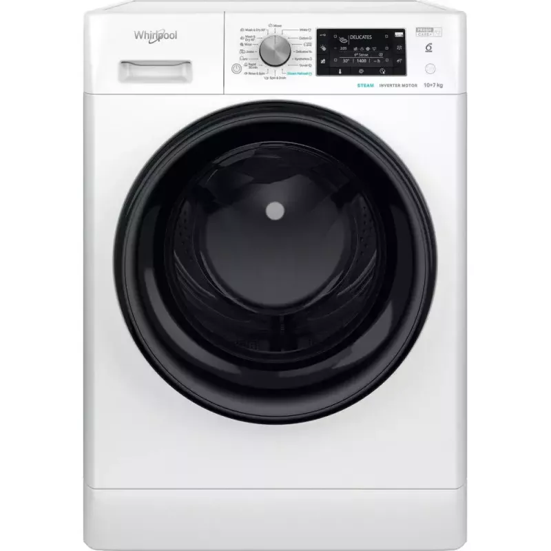 Whirlpool FFWDD1076258B veļas mazgātājs-žāvētājs 7 kg, balts