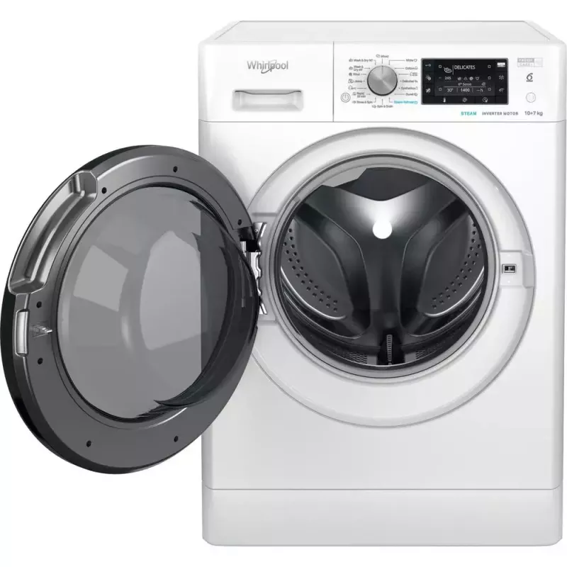 Whirlpool FFWDD1076258B veļas mazgātājs-žāvētājs 7 kg, balts
