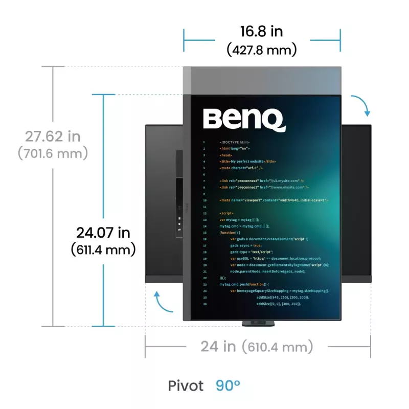 Monitors BenQ RD280UA 28.2 collu 4K Ultra HD IPS 3840 x 2560, 3:2, HDR10, 350 cd/m², USB-C PD 90W, 5 ms