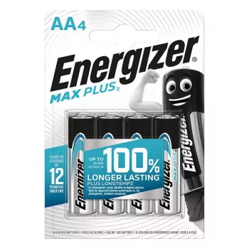 Vienreizējās lietošanas baterija Energizer Max Plus AA, sārma, 1,5 V, augstas ietilpības, 4 gab., blisterī