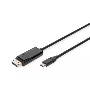 DIGITUS USB Type-C uz DisplayPort abpusējs adaptera kabelis 2m, 8K 30Hz, melns