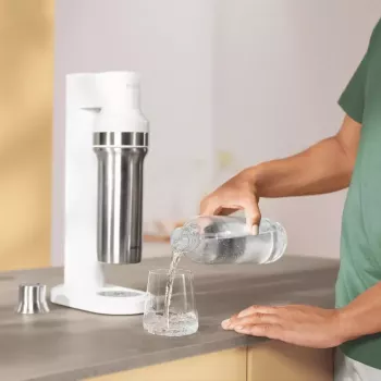 Gāzētājs BRITA Carbonator 1046730 Balts – kompakts darba virsmas gāzētājs ar 2 pudelēm (231×126×443 mm)