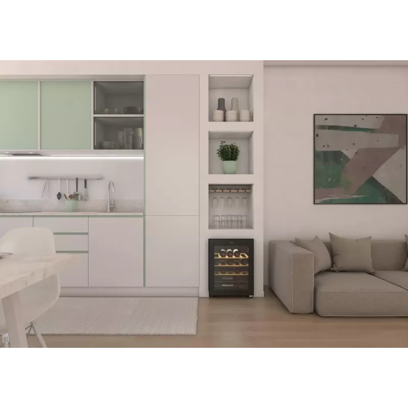 Candy DiVino CWC023 Brīvstāvošs Vīna Dzesētājs Melns 23 pudelēm