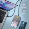 Axagon CRE-SM3TC USB-C viedkaršu lasītājs (FlatReader), 1,2 m kabelis