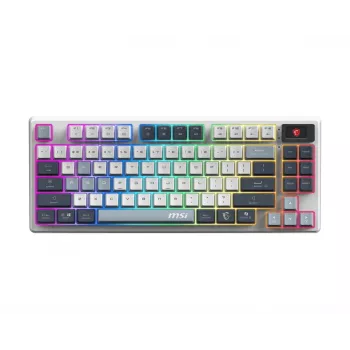 Mehāniskā tenkeyless spēļu tastatūra MSI FORGE GK600 TKL Bezvadu USB + Bluetooth QWERTY UK Angļu RGB Zils/Balts