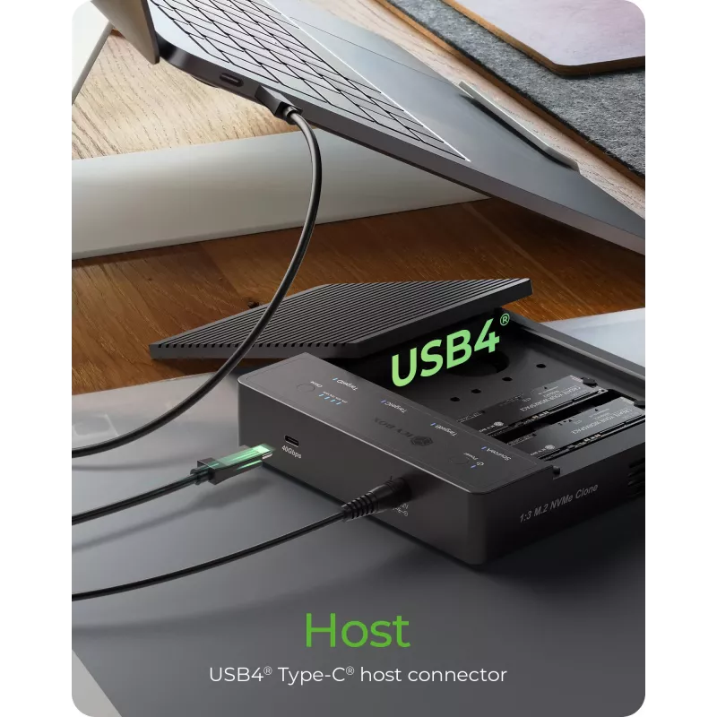 ICY BOX IB-4013MCL-C4, 4-slotu M.2 NVMe PCIe 4.0 adapteris, melns