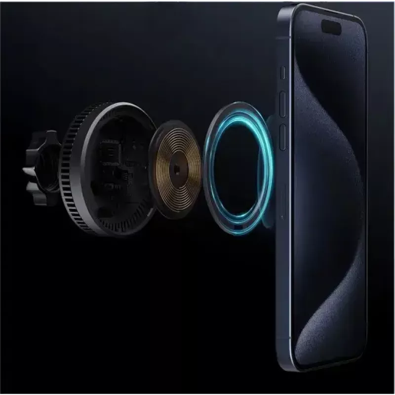 Aukey Mag Fusion Dash Pro HD-MC13A Qi2 15 W bezvadu auto lādētājs ar turētāju un dzesēšanu