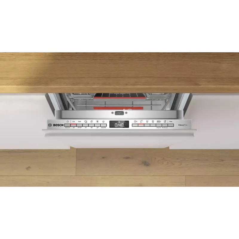 Iebūvējamā trauku mazgājamā mašīna Bosch Serie 4 SPV4HMX49E — šaurā 45 cm, 10 komplekti, 44 dB, 6 programmas