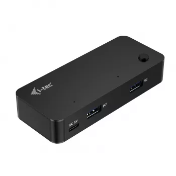i-tec Universālais KVM HUB 2x USB-C 2x USB-A 3.0 5000 Mbit/s Melns
