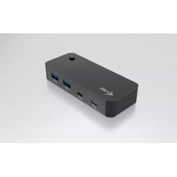 i-tec Universālais KVM HUB 2x USB-C 2x USB-A 3.0 5000 Mbit/s Melns